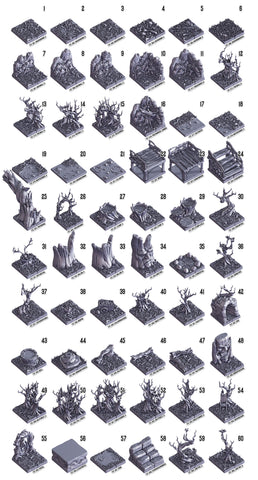 3D Printed Cast n Play Death x Tiles - Forest Set 28mm 32mm D&D (Online Only)