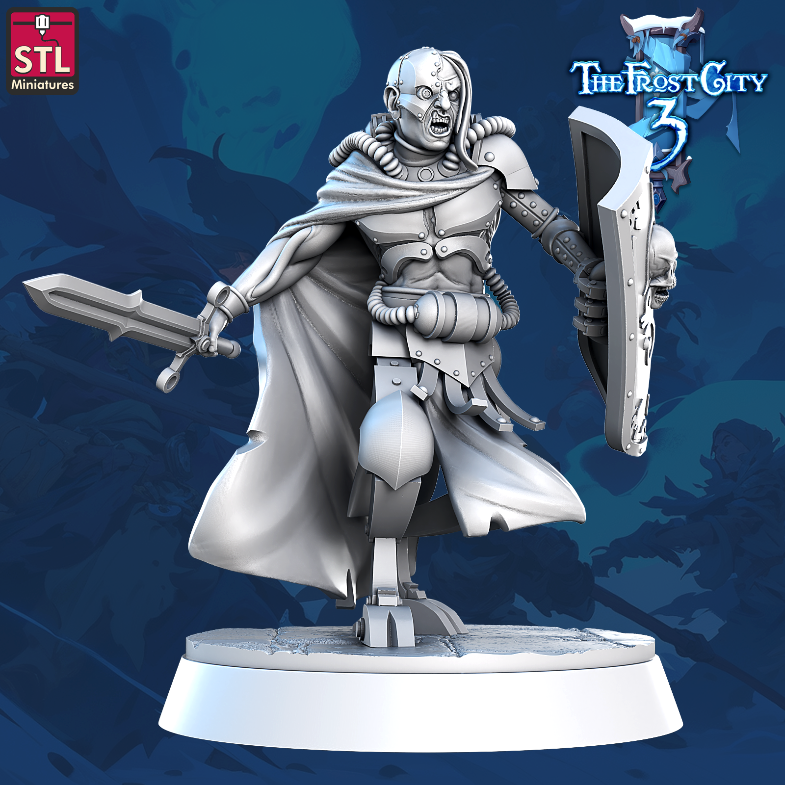 3D Printed STL Miniatures Dying Construct Core Characters The Frost City 3 28 - 32mm War Gaming D&D (Online Only)