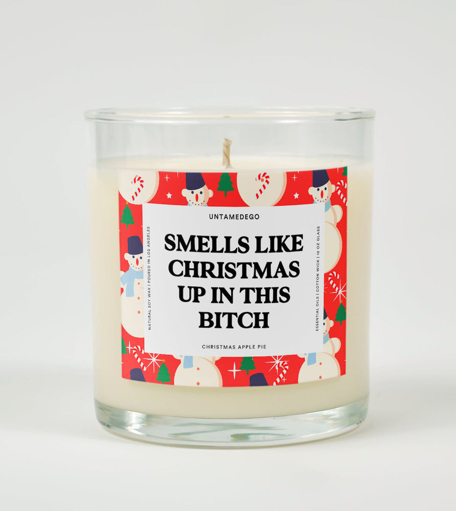 Smells Like Christmas Up In This Bitch Christmas Glass Candle (ONLINE ORDER ONLY)