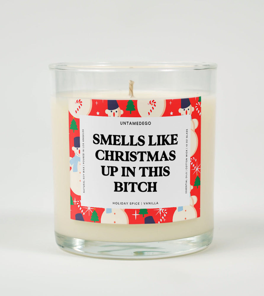 Smells Like Christmas Up In This Bitch Christmas Glass Candle (ONLINE ORDER ONLY)