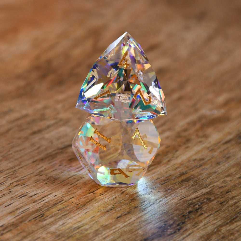 Diamond Prism Multifaceted Glass Dice Set (ONLINE ORDER ONLY)