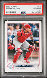2022 TOPPS YADIER MOLINA  #205 - PSA 10 (Online Order Only)