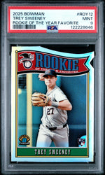Graded 2025 Topps Bowman Trey Sweeney #ROY12 Rookie of the Year Favorite Rookie RC Baseball Card PSA 9 Mint (ONLINE ORDER ONLY)