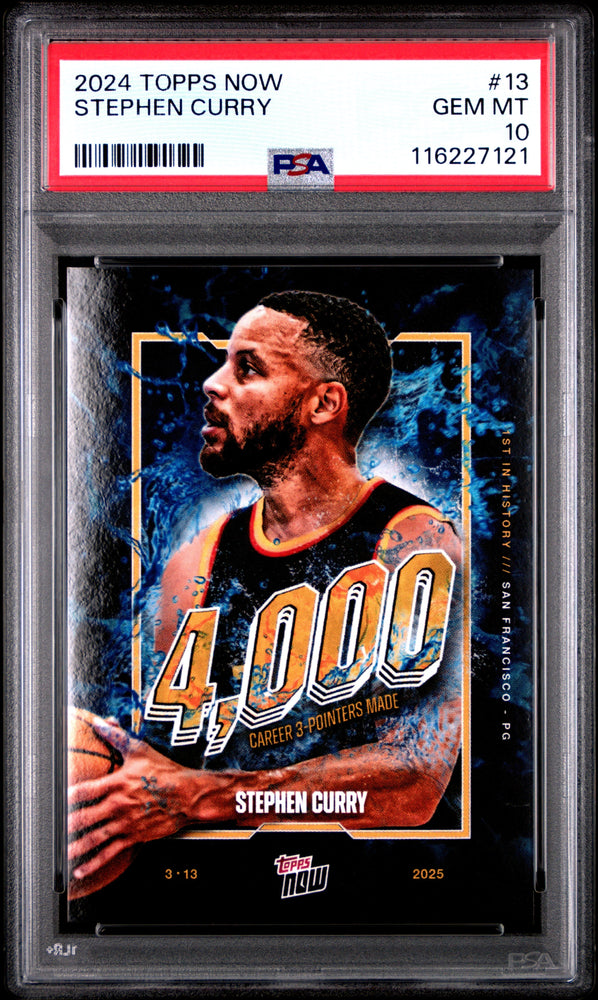 Graded 2024 Topps Now Steph Curry #13 Basketball Card PSA 10 Gem Mint (ONLINE ORDER ONLY)