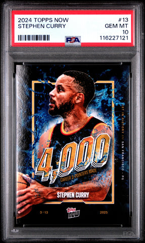 Graded 2024 Topps Now Steph Curry #13 Basketball Card PSA 10 Gem Mint (ONLINE ORDER ONLY)
