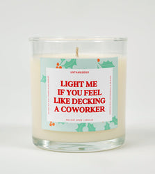 Light This If You Feel Like Decking Coworker Christmas Glass Candle (ONLINE ORDER ONLY)