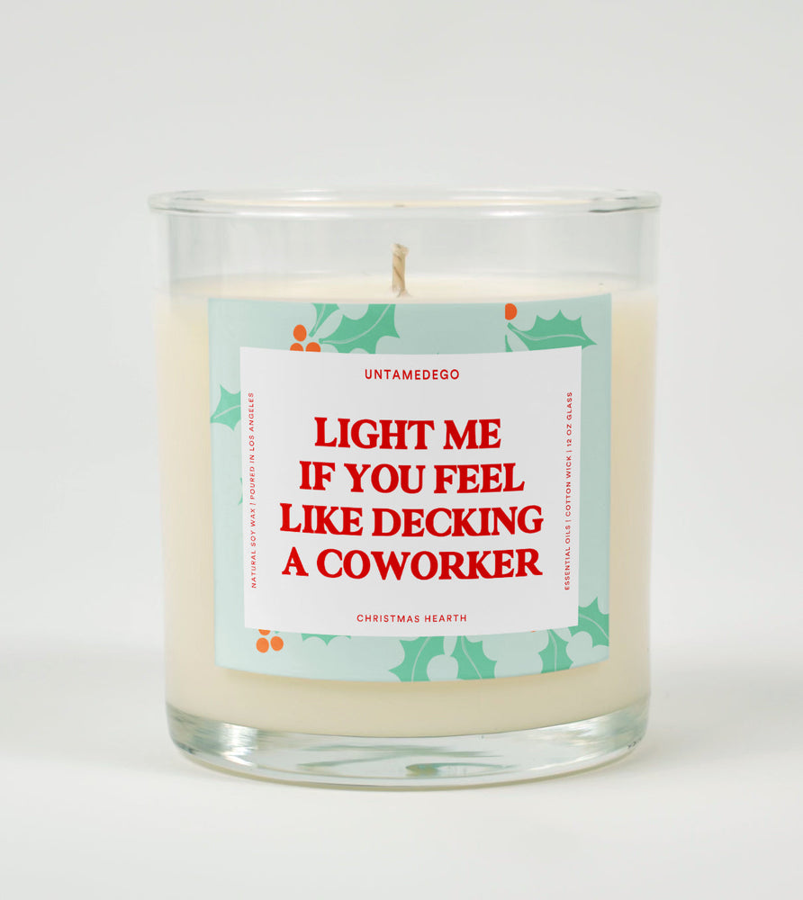 Light This If You Feel Like Decking Coworker Christmas Glass Candle (ONLINE ORDER ONLY)