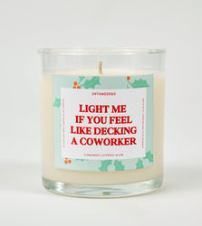 Light This If You Feel Like Decking Coworker Christmas Glass Candle (ONLINE ORDER ONLY)