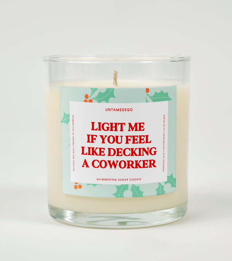 Light This If You Feel Like Decking Coworker Christmas Glass Candle (ONLINE ORDER ONLY)