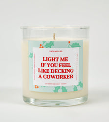 Light This If You Feel Like Decking Coworker Christmas Glass Candle (ONLINE ORDER ONLY)