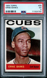Graded 1964 Topps Ernie Banks #55 Baseball Card PSA 5 Excellent (ONLINE ORDER ONLY)