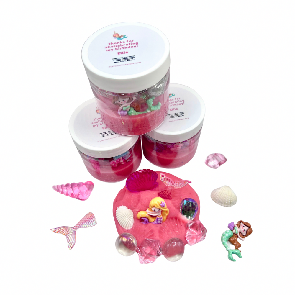 Custom Mermaid Play Dough Favors for Birthday Party Goodie Bags (ONLINE ORDER ONLY)