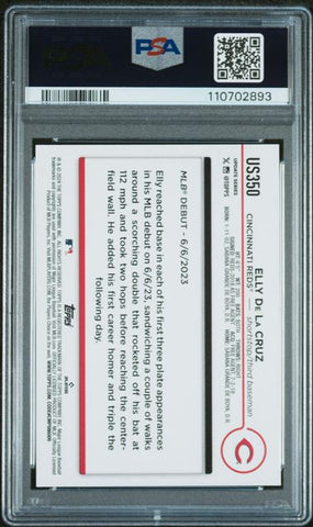 Graded 2024 Topps Update Elly De La Cruz #US350 Rookie RC Baseball Card PSA 10 Gem Mint (ONLINE ORDER ONLY)