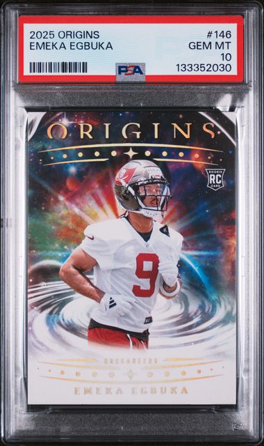 Graded 2025 Panini Origins Emeka Egbuka #146 Rookie RC Football Card PSA 10 Gem Mint (ONLINE ORDER ONLY)