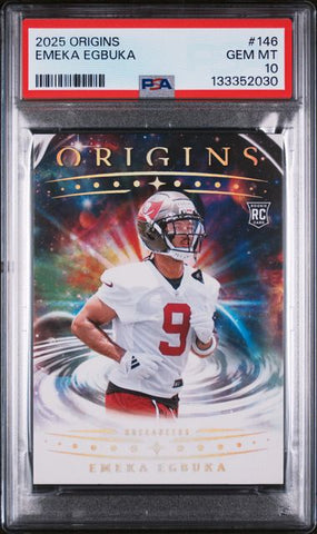 Graded 2025 Panini Origins Emeka Egbuka #146 Rookie RC Football Card PSA 10 Gem Mint (ONLINE ORDER ONLY)