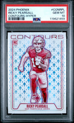 Graded 2024 Panini Phoenix Ricky Pearsall #CONRPL Contours Hyper Rookie RC Football Card PSA 10 Gem Mint (ONLINE ORDER ONLY)