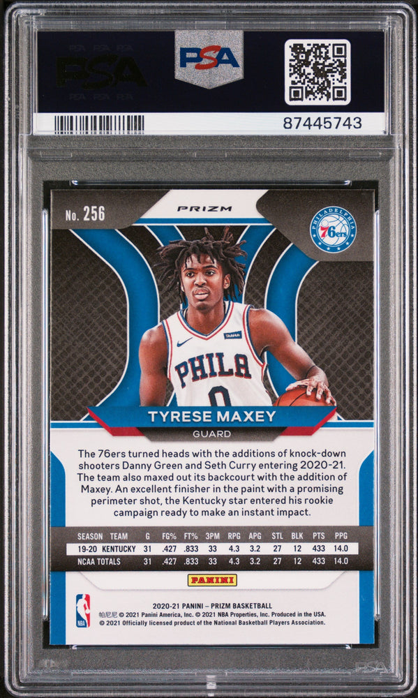 Graded 2020 Panini Prizm Tyrese Maxey #256 Ruby Wave Rookie RC Basketball Card PSA 10 Gem Mint (ONLINE ORDER ONLY)
