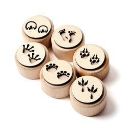 Animal Trackers – Wooden Dough Stampers – 6 Piece (ONLINE ORDER ONLY)