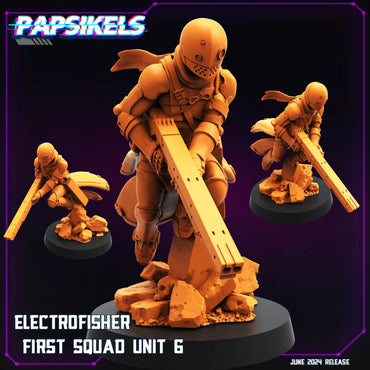 3D Printed Papsikels Electrofisher First Squad Unit 6 Set JUNE 2024 TRIBES - CYBERPUNK 28mm 32mm (Online Only)