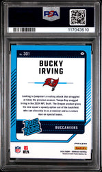 Graded 2024 Panini Donruss Bucky Irving #301 Optic Preview Red Wave Rookie RC Football Card PSA 10 Gem Mint (ONLINE ORDER ONLY)