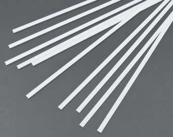 EVG117 White Dimensional Styrene Plastic Strips .015 x .156 x 14in (10) (ONLINE ORDER ONLY)