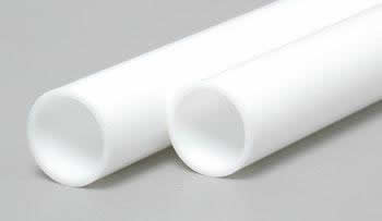 EVG232 Round Tube .375x14in White by Evergreen Scale Models (ONLINE ORDER ONLY)
