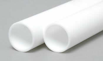 EVG236 Round Tube .500x14in White by Evergreen Scale Models (ONLINE ORDER ONLY)