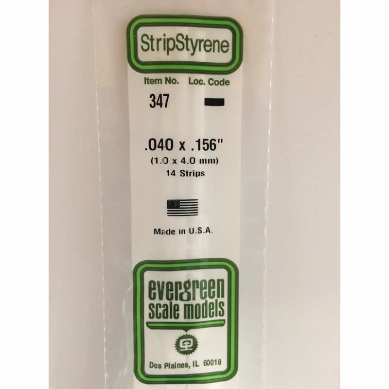 EVG347 Dimensional Strips .040in x .156in x 24in (14) (ONLINE ORDER ONLY)