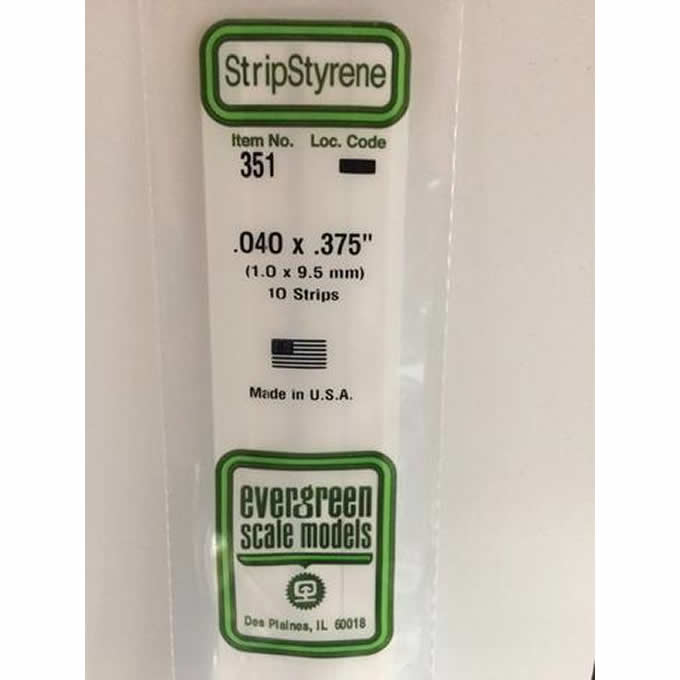 EVG351 Dimensional Strips .040in x .375in x 24in (10) (ONLINE ORDER ONLY)