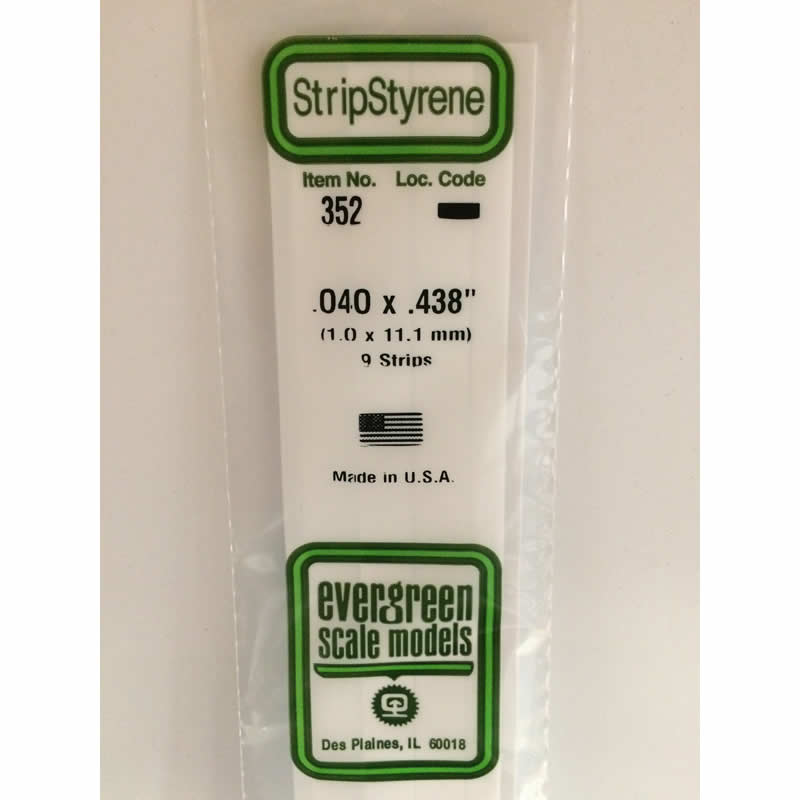 EVG352 Dimensional Strips .040in x .438in x 24in (9) (ONLINE ORDER ONLY)