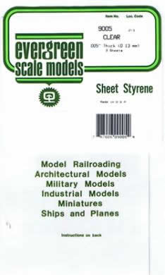 EVG9005 Styrene Sheets 6x12x.005 Clear by Evergreen (ONLINE ORDER ONLY)