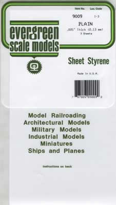 EVG9009 Styrene Sheets 6x12x.005 White by Evergreen (ONLINE ORDER ONLY)