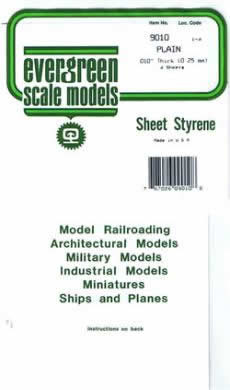 EVG9010 Styrene Sheets 6x12x.010 White by Evergreen (ONLINE ORDER ONLY)
