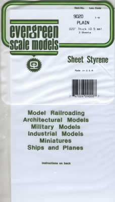 EVG9020 Styrene Sheets 6x12x.20 White by Evergreen (ONLINE ORDER ONLY)