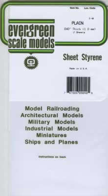 EVG9060 Styrene Sheet 6in x12in x .060 White by Evergreen (ONLINE ORDER ONLY)