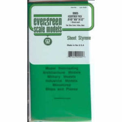 EVG9905 Assorted Transparent Styrene Sheets 5 Color Pk .010x6x12 Inches Evergreen (ONLINE ORDER ONLY)