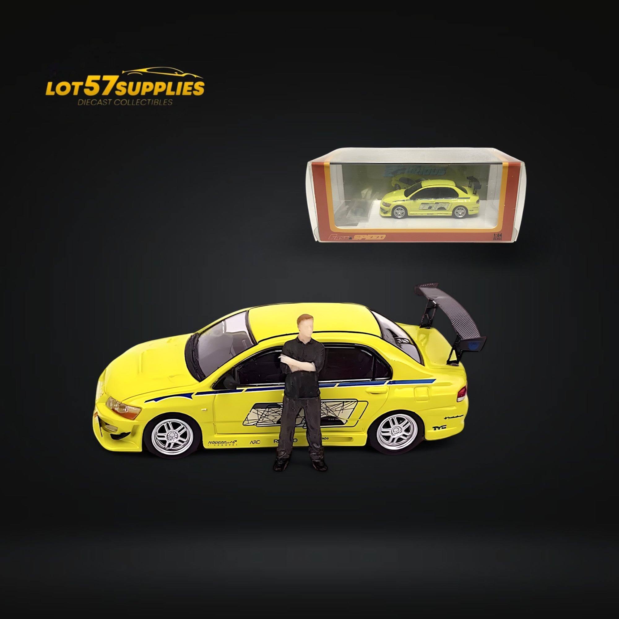 Fast Speed Mitsubishi Lancer Evolution EVO VII FNF Green Livery Figure Version 1:64 (ONLINE ORDER ONLY)