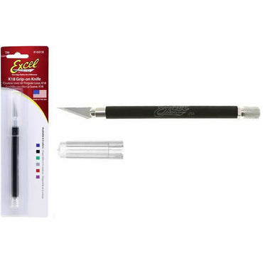 EXL16020 Grip On Hobby Knife Black with Safety Cap Excel Hobby Tools (ONLINE ORDER ONLY)