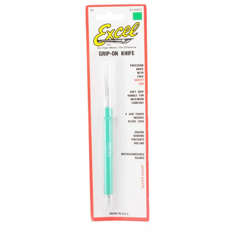 EXL16022 Grip-On Knife Green with Safety Cap Excel (ONLINE ORDER ONLY)