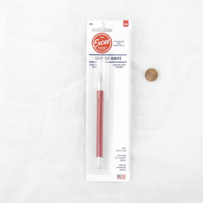 EXL16024 Grip On Hobby Knife Red with Safety Cap Excel Hobby Tools (ONLINE ORDER ONLY)