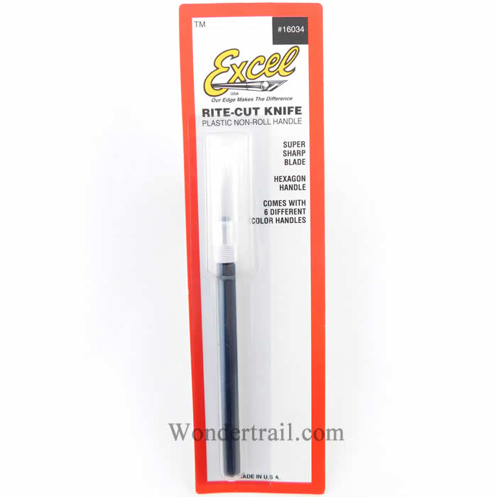 EXL16034 Rite-Cut Knife w/Plastic Non-Roll Handle Knife Black Excel Hobby (ONLINE ORDER ONLY)