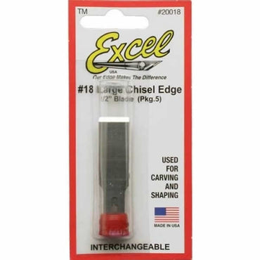 EXL20018 Large Chisel Edge Blade 5 Pack Excel Hobby Tools (ONLINE ORDER ONLY)