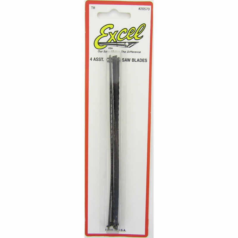 EXL20570 Assorted Coping Saw Blades 6.5 Inch Length Pack of 4 Excel Tools (ONLINE ORDER ONLY)
