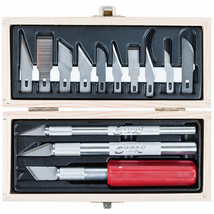 EXL44282 Deluxe Knife Set In Wooden Case Excel Tools (ONLINE ORDER ONLY)