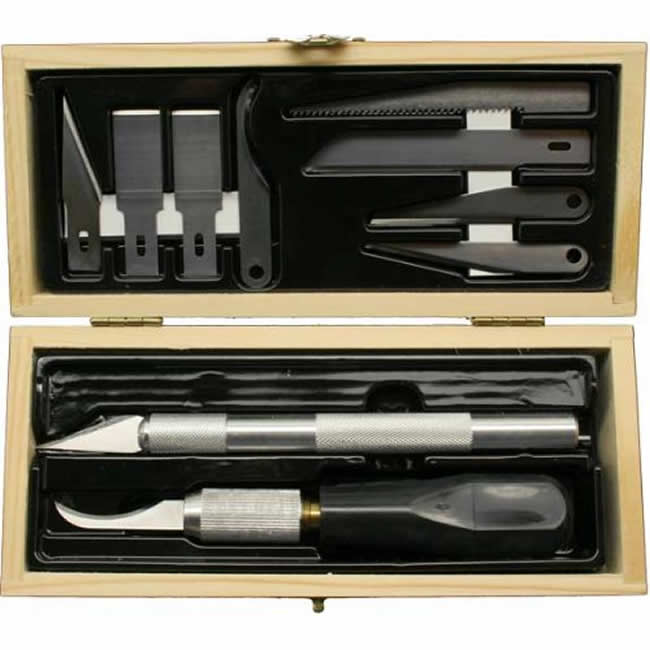 EXL44285 Handyman Knife Set in Wooden Box Excel Tools (ONLINE ORDER ONLY)