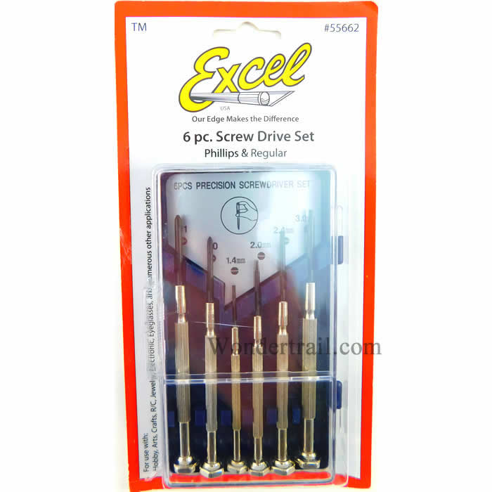 EXL55662 6 Piece Precision Screwdriver Set Excel Hobby Tools (ONLINE ORDER ONLY)