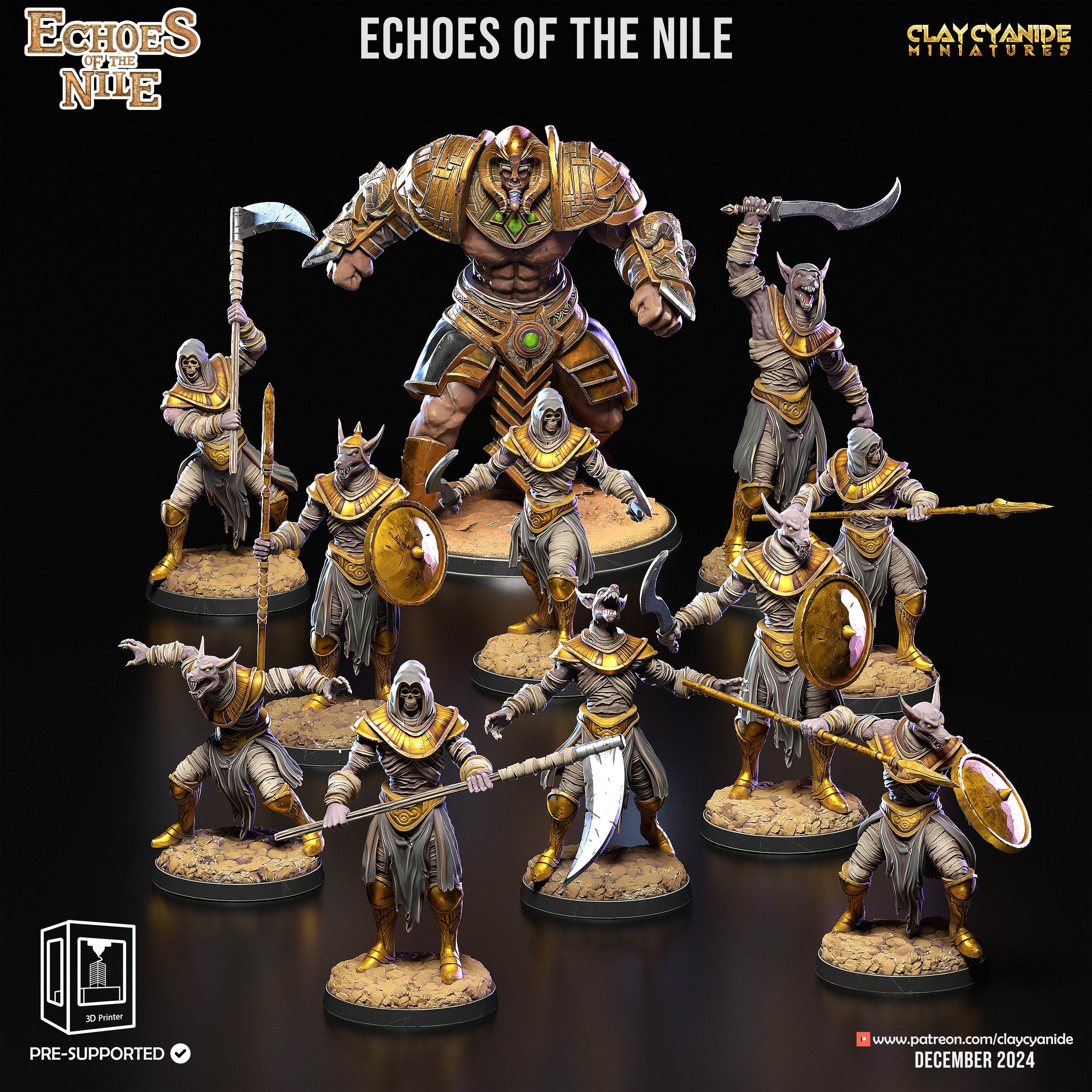 3D Printed Clay Cyanide Echoes of the Nile 28 32 mm D&D (Online Only)