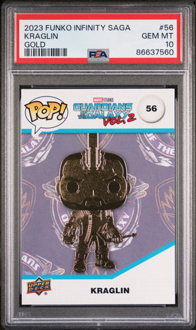 2023 UPPER DECK FUNKO POP MARVEL  KRAGLIN GOLD #56  PSA 10 (Online Order Only)