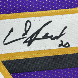 Framed Facsimile Autographed Ed Reed 35x39 Baltimore Purple Reprint Laser Auto Football Jersey Size Men's XL (ONLINE ORDER ONLY)