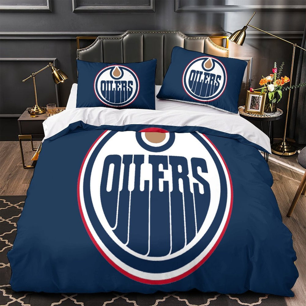 Edmonton Oilers Bedding Set Quilt Duvet Cover Without Filler (Online Order Only)